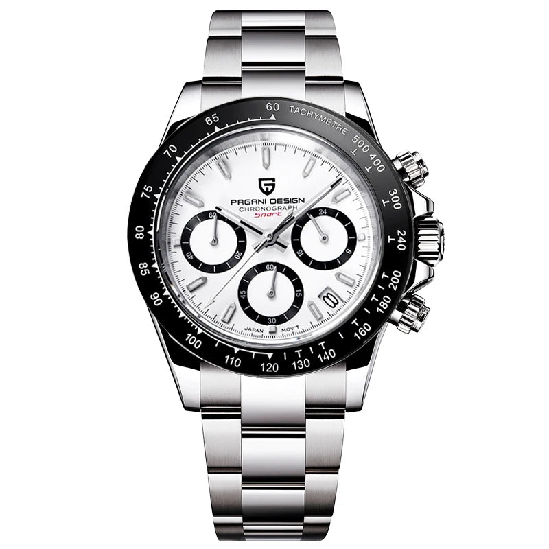 Zegarek męski PAGANI DESIGN – model z kolorowymi tarczami, luksusowy zegarek kwarcowy na rękę, chronograf wyposażony w mechanizm