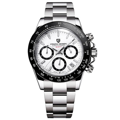 Zegarek męski PAGANI DESIGN – model z kolorowymi tarczami, luksusowy zegarek kwarcowy na rękę, chronograf wyposażony w mechanizm