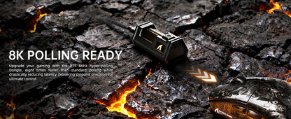 Mouse de gaming wireless ATTACK SHARK R11 ULTRA din fibră de carbon, 8000Hz, PAW3950MAX, 42000DPI, greutate redusă 49g, 20000FPS, Nordic 52840