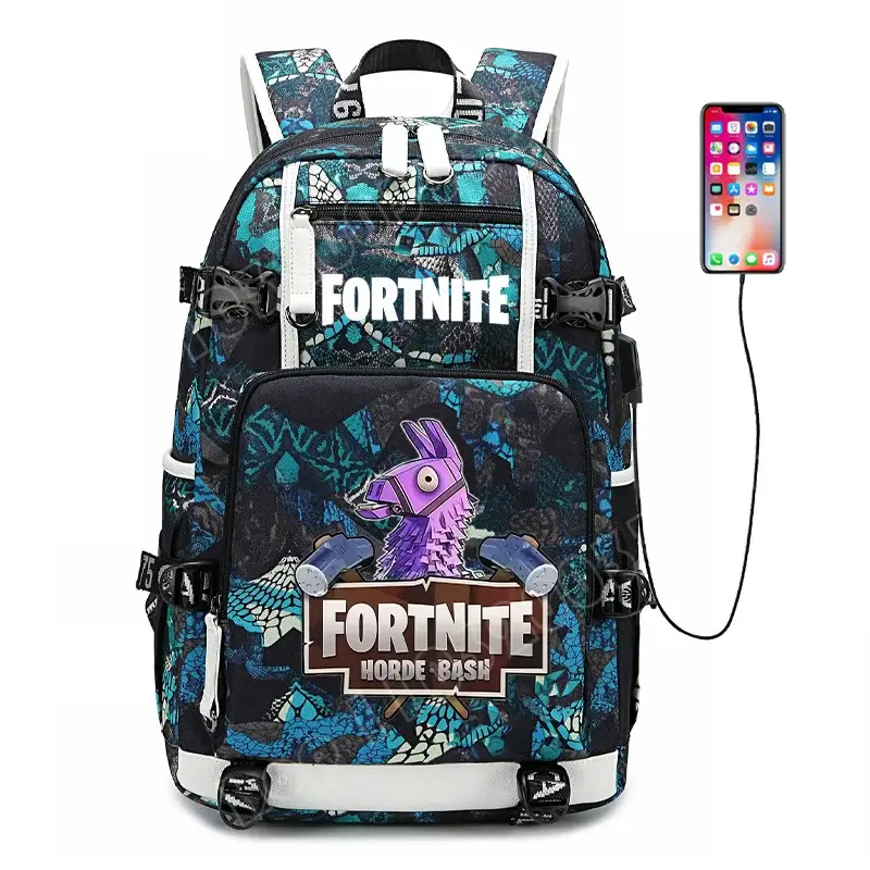 Zaino scolastico Fortnite con stampa gaming per ragazzi e ragazze, grande capacità, impermeabile, leggero e resistente, regalo di compleanno