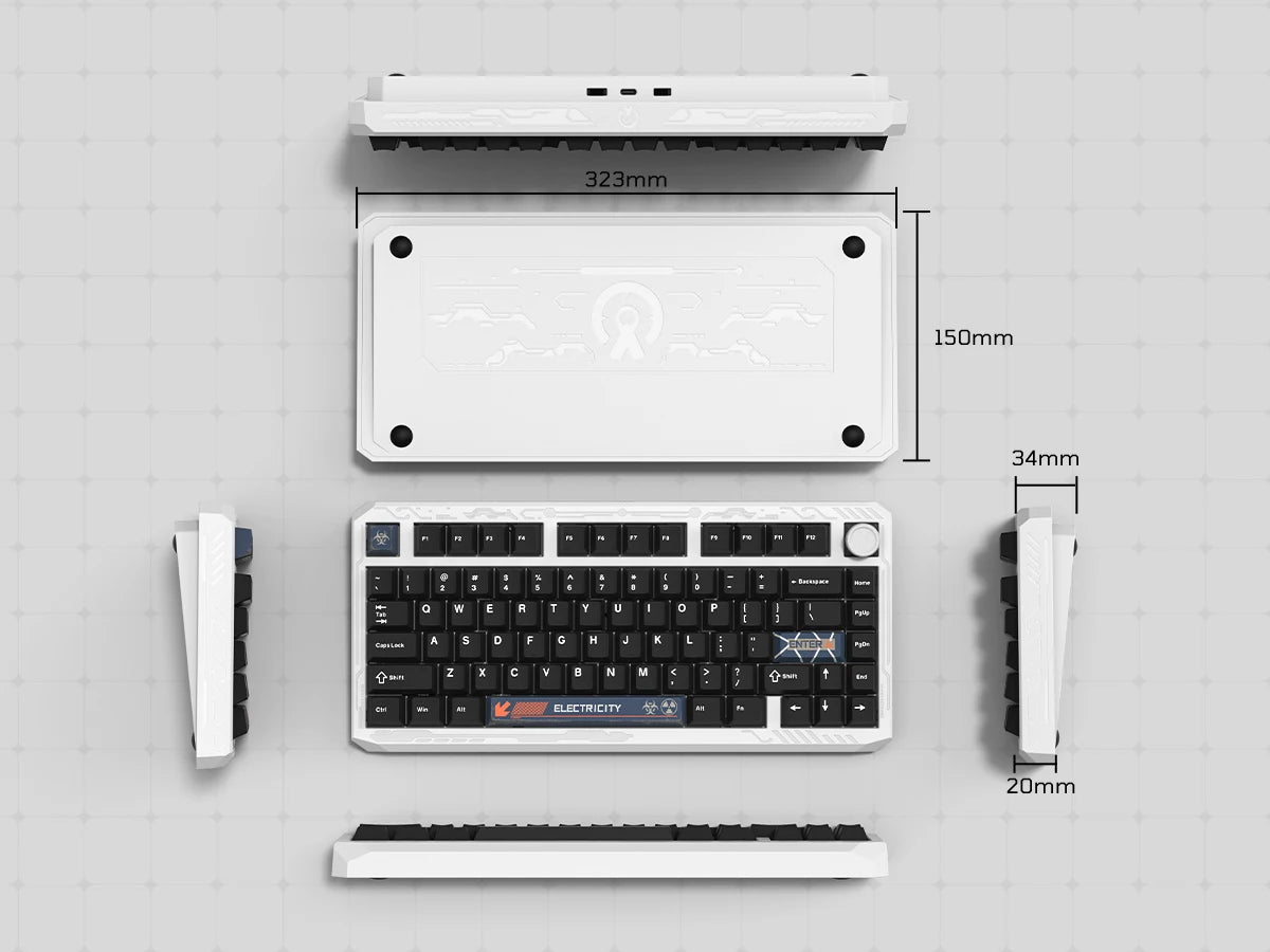 Womier ERA75 V2 75% Wireless Aluminum Mechanical Keyboard with VIA/QMK Knob 3-Mode Gasket Hot Swappable Keyboard for PC Computer
