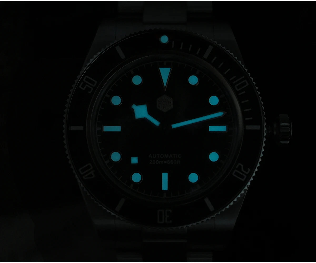 San Martin 40mm NH35 Automatic Men Diving Watch 20ATM Waterproof BB58 Sapphire Wristwatch BGW-9 C3 Luminous Reloj SN0008C/D