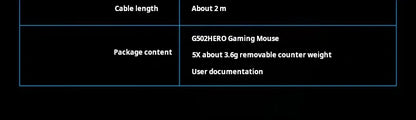 Logitech G502 HERO Gaming Mouse – Wired Gaming Mouse with HERO 25K Sensor, 25,600 DPI, 11 Programmable Buttons, RGB & Adjustable Weights
