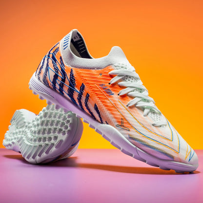 Chaussures de football TF ultra légères pour adultes, tissu PU résistant à la transpiration, semelle en caoutchouc résistante à l'usure, ajustement confortable, baskets d'entraînement sur gazon unisexes