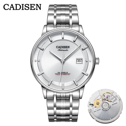 CADISEN Mechanical Wristwatches MIYOTA 9015 Movement Automatic Ultra-thin Watch Sapphire Waterproof Rose gold Business Watches