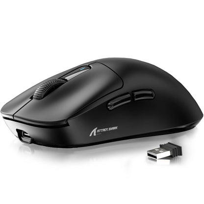 ATTACK SHARK X3 Wireless Gaming Mouse, PixArt PAW3395 Sensor, 26K DPI, 49g Ultralight, Tri-mode 2.4G/Bluetooth/Wired, for PC/MAC