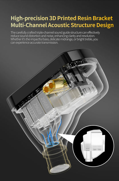 KZ AS16 PRO X HiFi In-Ear Monitor Earphones – 8 Balanced Armature Drivers Wired Headphones with Microphone