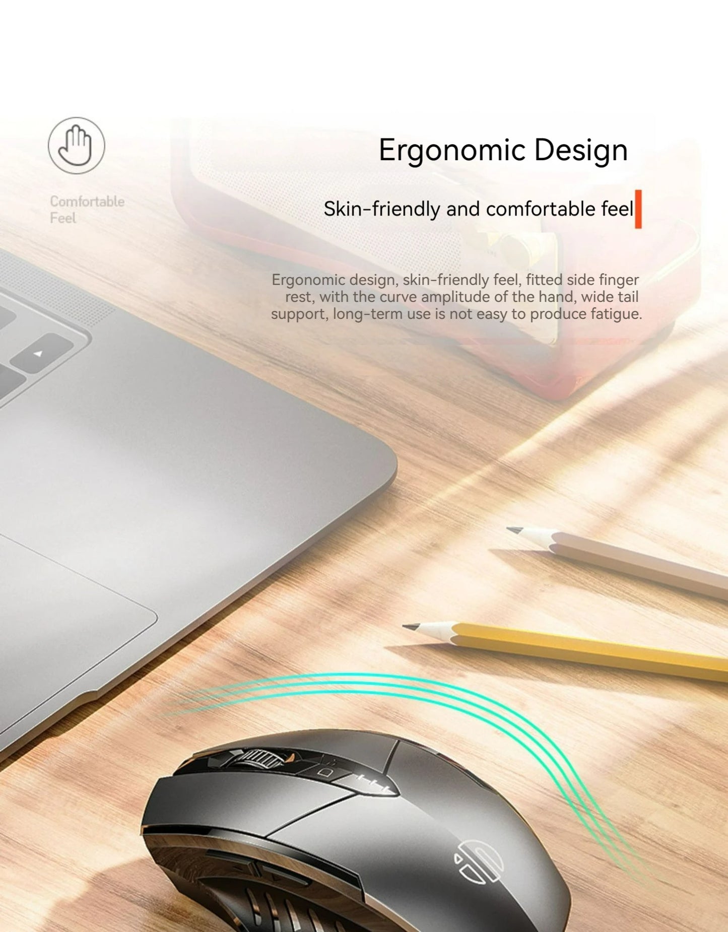 Inphic F1 Rechargeable Wireless Mouse, Bluetooth & 2.4G Silent Wireless Mouse with 6 Buttons, Adjustable DPI, Ergonomic Gaming & Office Mouse for Laptop, PC & Tablet
