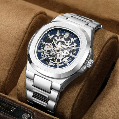 Hollow Out Men's Mechanical Wrist Watches Skeleton Design Luxury Full Automatic Man Watch relogio