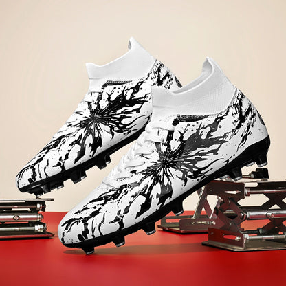 Chaussures de football professionnelles AG/FG pour hommes et femmes, antidérapantes, avec crampons longs, confortables, en PU, pour terrain gazonné, compétition et entraînement