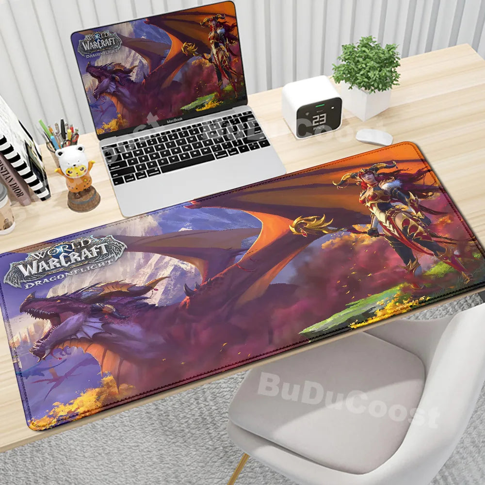 Anime World of Warcraft Deskmat Gaming Mouse Pad Computer Accessories XXL Lock Edge keyboard Mice carpet Gamer Mause Office Mats