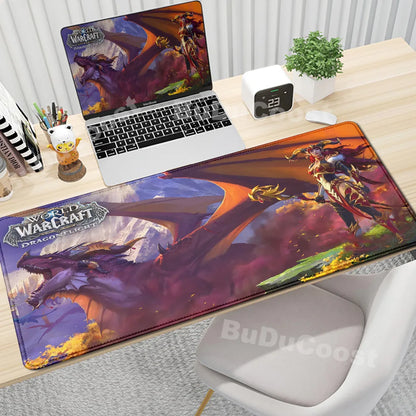 Anime World of Warcraft Deskmat Gaming Mouse Pad Computer Accessories XXL Lock Edge keyboard Mice carpet Gamer Mause Office Mats