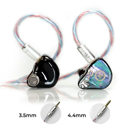 JUZEAR x Z Reviews Defiant 1DD+3BA Hybrid In-Ear Monitors – HiFi Earphones with 3-Way Crossover, 3.5mm & 4.4mm Interchangeable Cable, Audiophile IEM Headphones