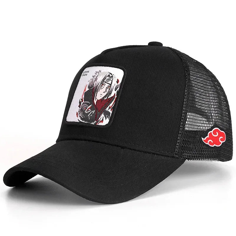 Baseballová čepice Naruto Snapback Uchiha Itachi Anime Styles – čepice pro muže i ženy, hip hop, pro tatínky, nastavitelná síťovaná čepice, trucker čepice
