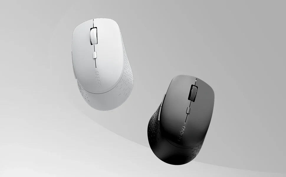 Rapoo M300G Silent Wireless Mouse, Bluetooth Multi-Mode Wireless Mouse, 2400 DPI Ergonomic Optical Mouse for Laptop, PC, Mac & Office