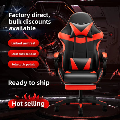 Ergonominen gaming-tuoli tietokonepöydälle, kallistettava kotitoimiston pelituoli selkätuella pitkiin pelisessioihin