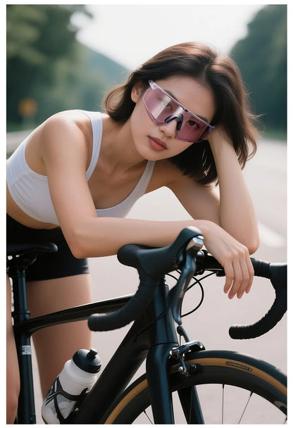 Kapvoe Real Carbon Fiber Cycling Glasses Sunglasses for Men Lightweight Photochromic UV400 MTB Bike Bicycle Sports Eyewear