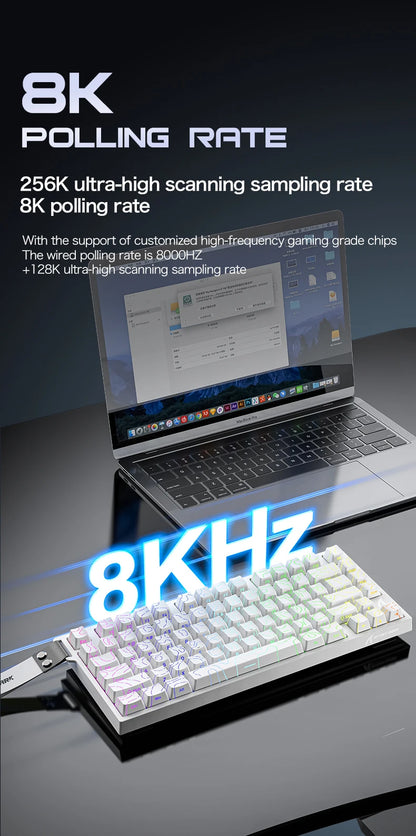 ATTACK SHARK R82 HE Wired 75% Magnetic Keyboard RGB 8000Hz Rapid Trigger 0.005mm Actuation Gaming Keyboard