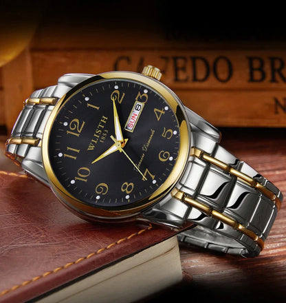 Luxury ladies’ watch, quartz watch, digital wristwatch, water-resistant, with calendar and backlight; fashionable and professional style, also suitable for men.