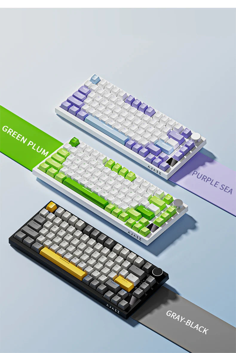 AJAZZ AK820 Pro Gaming Mechanical Keyboard Bluetooth 5.1 Wireless RGB Hot Swappable Gasket Keyboard with TFT Screen & Knob