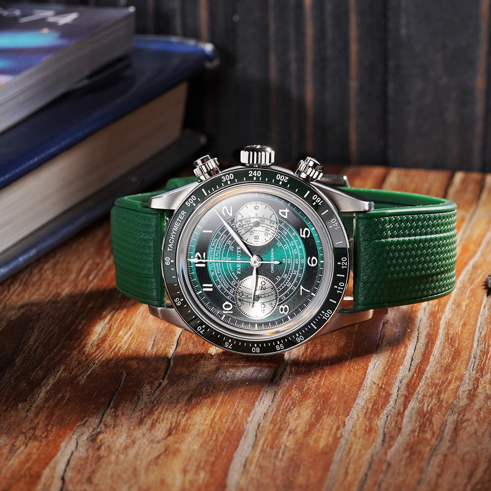 FARASUTE 2026 New Fashion Speed Sports Chronograph Wristwatch For Men 100M Waterproof Japan VK64 Quartz Movement Watch Male