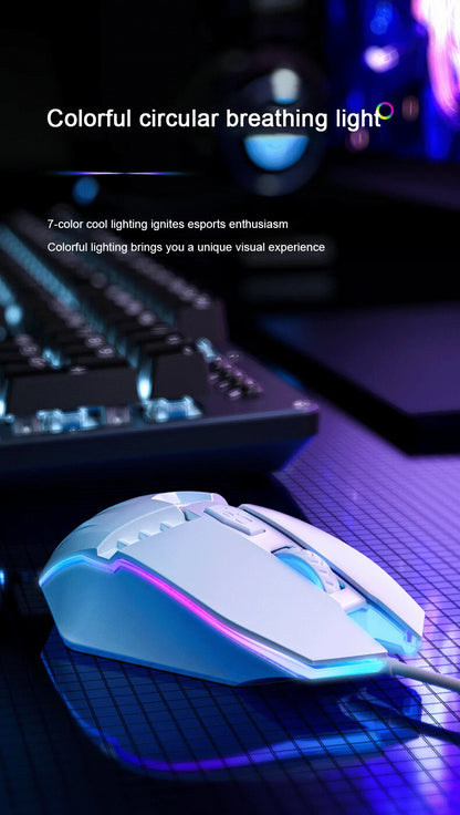 HP M1 Wired Gaming Mouse White Light Emitting Esports Mouse USB Gaming Office Desktop Laptop