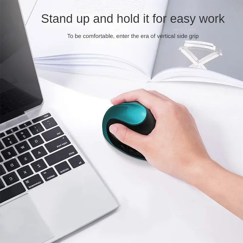 BTS-908 Ergonomic Wireless Vertical Mouse 2.4G USB Rechargeable Mouse with 1600 DPI Adjustable Sensitivity, 6 Buttons Computer Mouse