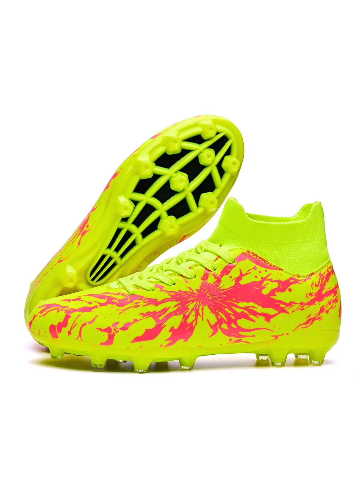 Chaussures de football pour adultes, crampons AG FG, légères, antidérapantes, avec longues pointes, résistantes à l'usure, pour terrain de gazon extérieur.
