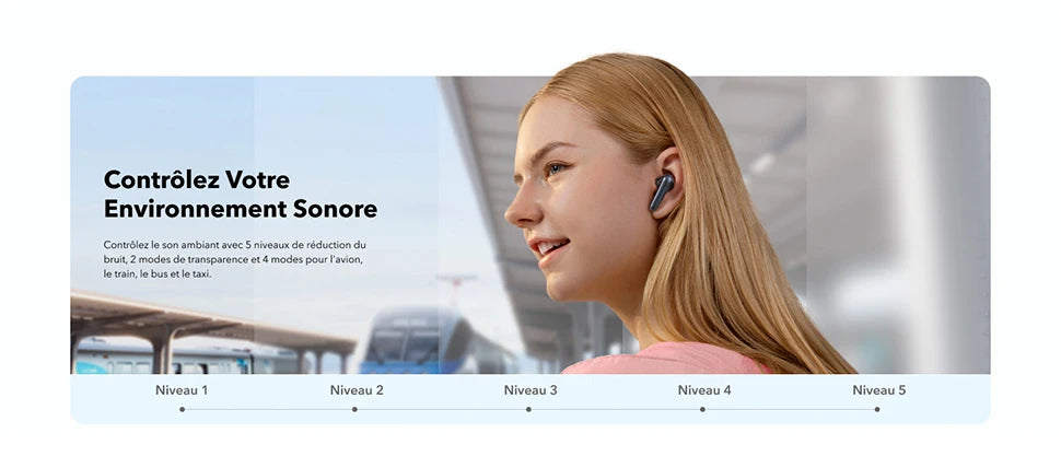 Soundcore by Anker Liberty 4 NC Wireless Bluetooth 5.3 Earbuds – Adaptive Noise Cancelling 98.5%, Deep Bass In-Ear Headphones with Microphone, ANC Bluetooth 5.3 Earbuds