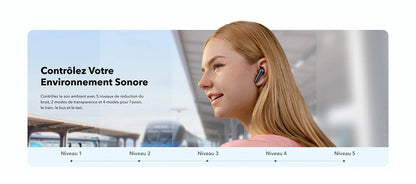 Soundcore by Anker Liberty 4 NC Wireless Bluetooth 5.3 Earbuds – Adaptive Noise Cancelling 98.5%, Deep Bass In-Ear Headphones with Microphone, ANC Bluetooth 5.3 Earbuds