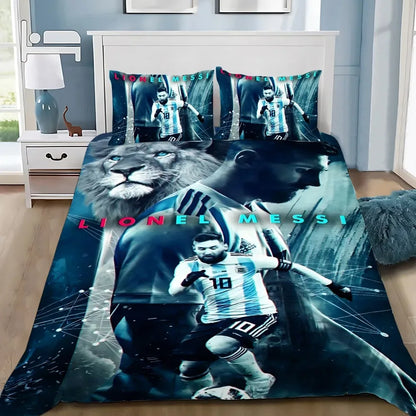 Football Star M-messis Duvet Cover Pillowcase Bedding Set Adult Boy Girl Bedroom Decoration Children Single Double Large Size