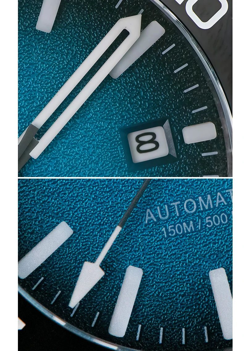 Upgraded Model Men's Automatic Watch Mechanical 3D Dimensional Luminous Watch Needle Ceramic Bezel 150 Meters Waterproof Diving