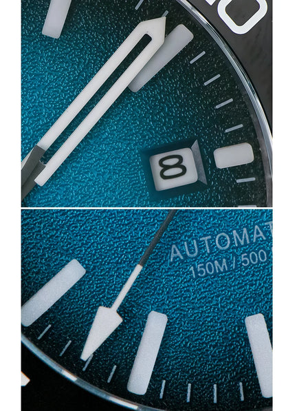 Upgraded Model Men's Automatic Watch Mechanical 3D Dimensional Luminous Watch Needle Ceramic Bezel 150 Meters Waterproof Diving
