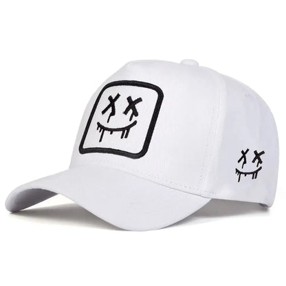 Cappellini da baseball unisex XX con ricamo a faccina sorridente, per primavera e autunno, da esterno, casual, regolabili, cappellino parasole, cappellino sportivo