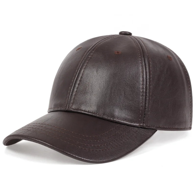 Unisex-Baseballmützen aus PU-Leder für Männer und Frauen – Hip-Hop-Snapback-Caps für Männer und Frauen – Baseballmützen – verstellbare Sonnenhüte – Trucker-Caps