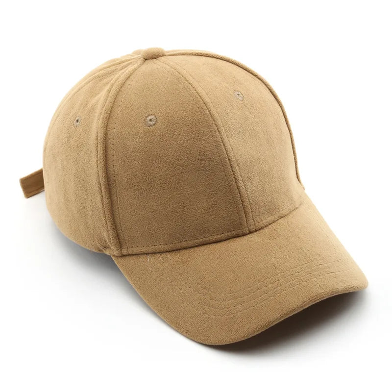 Afslappede baseballkasketter til kvinder og mænd – modekasketter i ruskind til efterår og vinter – udendørs solkasketter – snapback-kasketter – unisex-kasketter i ensfarvet design – hiphop-kasketter