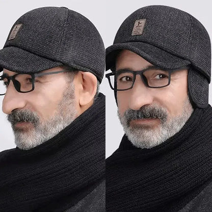 Cappellino da baseball in maglia di lana per l'inverno con paraorecchie - Cappellino da baseball da uomo, cappelli caldi e imbottiti con paraorecchie - Cappellini sportivi da golf - Snapback