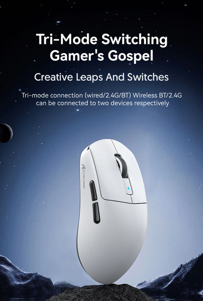 ATTACK SHARK R6 PAW3950MAX langaton pelihiiri, 8Khz päivitystaajuus, ultrakevyt 39g, Nordic 52840 MCU, Omronin optiset mikrokytkimet