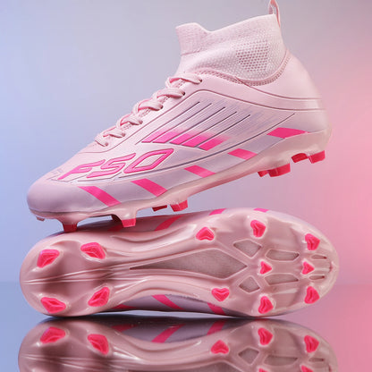 Nouvelles chaussures de football professionnelles pour hommes TF/FG, chaussures de football pour garçons, chaussures de sport unisexes à cheville haute, antidérapantes, confortables