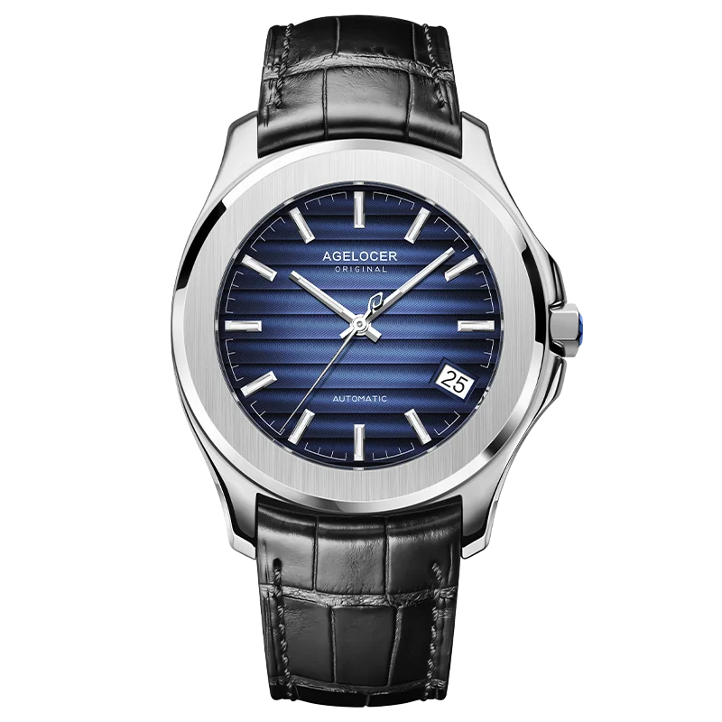 AGELOCER Original Baikal Watch Men's Big Calendar Business Formal Automatic Mechanical Watch Birthday Gift for Men