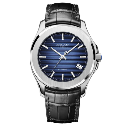 AGELOCER Original Baikal Watch Men's Big Calendar Business Formal Automatic Mechanical Watch Birthday Gift for Men