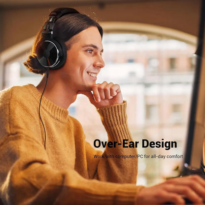 OneOdio Pro-10 Studio Monitoring Headphones Wired HiFi Over-Ear Headphones with 50mm Drivers, Deep Bass, Professional Audio & Built-in Microphone