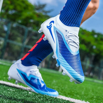 Męskie buty piłkarskie do sportu na świeżym powietrzu dla chłopców, z długimi kolcami, antypoślizgowe, oddychające, do meczów i treningów, buty piłkarskie dla dorosłych, wygodne