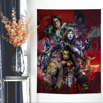 Hot Game World Of Warcraft Printed Large Wall Tapestry Cheap Hippie Wall Hanging Bohemian Wall Tapestries Mandala Home Decor