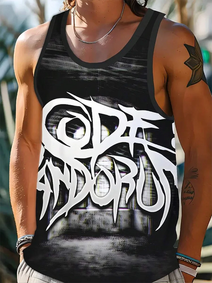 Street Fashion Personality Wolf Print Men's Tank Top Summer Daily Casual Men's Cool Tank Top Outdoor Sports Men's Tank Top