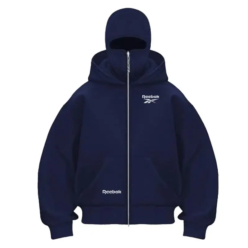 Reebok logo men's new double hood design sweatshirt, gothic style, Harajuku style, new winter warm double hooded sport jacket, m. Produit gaming premium Fraquane, produits de luxe, nouvelle génération, équipement gamer