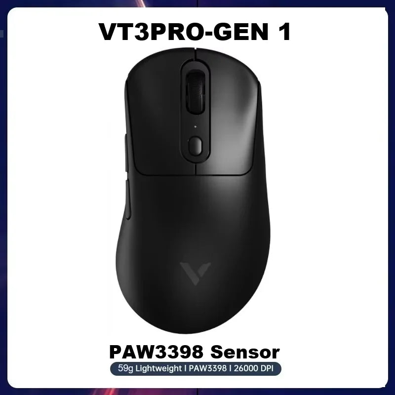 Rapoo VT3Pro GEN-1 Wireless Gaming Mouse 26,000 DPI, 8KHz Polling Rate, 59g Lightweight, 9 Programmable Buttons, PAW3398 Optical Sensor