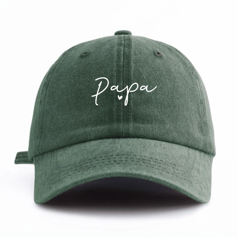 Casquette de baseball lavée à imprimé PAPA (1 pièce), classique, décontractée, rétro, ajustable, légère, protégeant du soleil, polyvalente, idéale pour la conduite et le quotidien