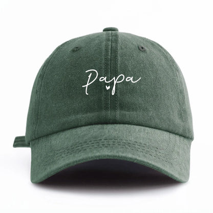 Casquette de baseball lavée à imprimé PAPA (1 pièce), classique, décontractée, rétro, ajustable, légère, protégeant du soleil, polyvalente, idéale pour la conduite et le quotidien