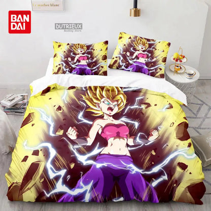 Japanese Anime Dragon Ball Duvet Cover Goku Bedding Sets For Boys Kids Teens Quilt Cover Pillowcases Children Christmas Gift